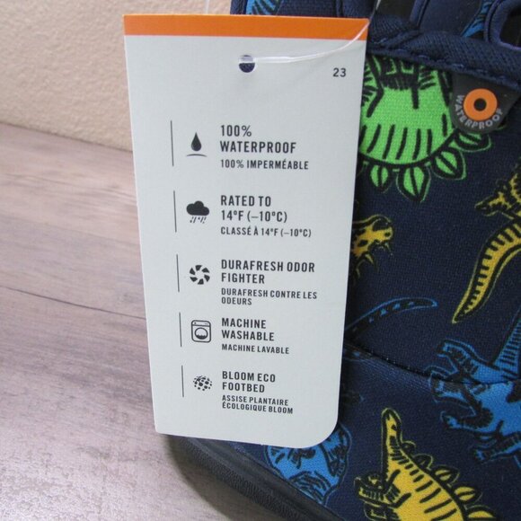 Bogs 10 Baby II Super Dino Waterproof Mud Garden Boots Navy - Picture 2 of 6